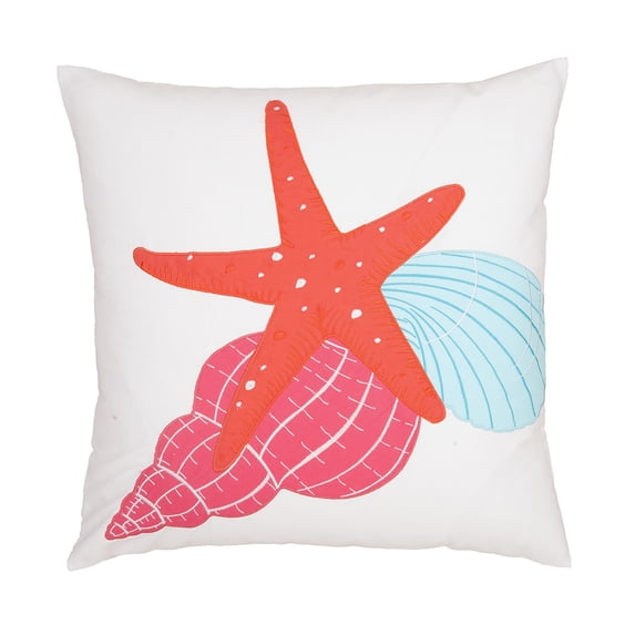 Starfish Trio Embroidered Throw Pillow