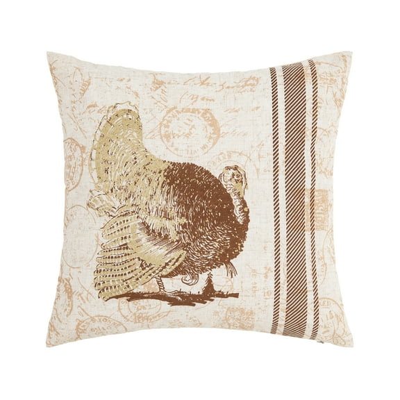 Thanksgiving Turkey Printed Accent Throw Pillow 18" x 18"