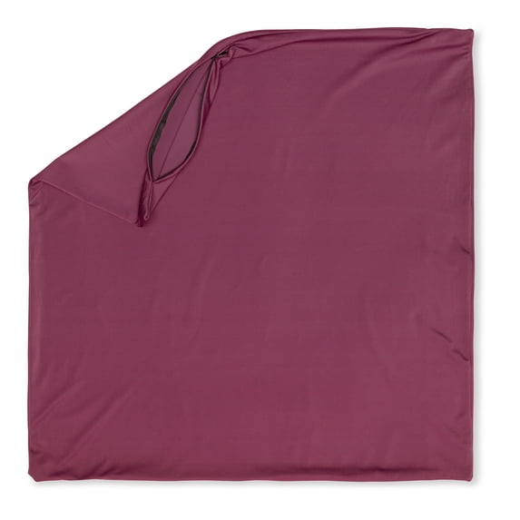 18 x 18" Throw Pillowcase (Cover Only) - 85/15 Nylon, Spandex - Luxurious, Silky, Stretchy & Soft - 1 Pcs Solid Color - A Perfect Choice for Couch Chairs Sofa Bed Adult/Kids Bedroom, Burgundy - Merlot