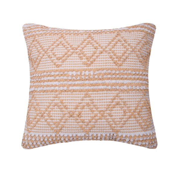 Trinity Yellow Geometric Woven Square Accent Throw Pillow, 18" x 18"