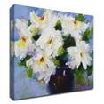 thumbnail image 1 of 18" x 18" White Peony Bouquet by Pamela Gatens - Print on Canvas Fabric Gray, 1 of 3