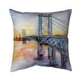 thumbnail image 1 of 18 x 18 in. Abstract Brooklyn Bridge-Double Sided Print Outdoor Pillow Cover, 1 of 1