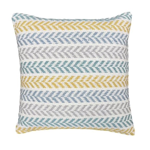 18 x 18 in. Beach Chevron Cotton Zippered Pillow, Yellow - Set of 4