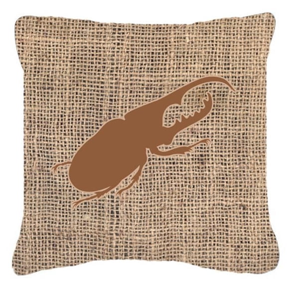 18 x 18 in. Beetle Burlap And Brown Indoor & Outdoor Fabric Decorative Pillow 18 x 18 in.
