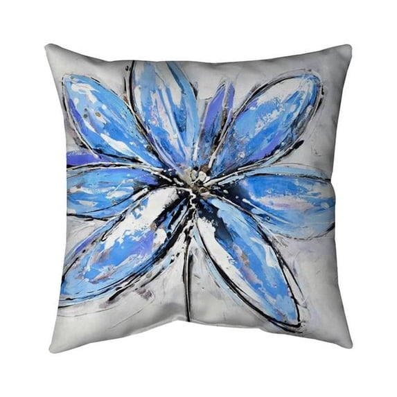 18 x 18 in. Blue Flower-Double Sided Print Indoor Pillow Cover