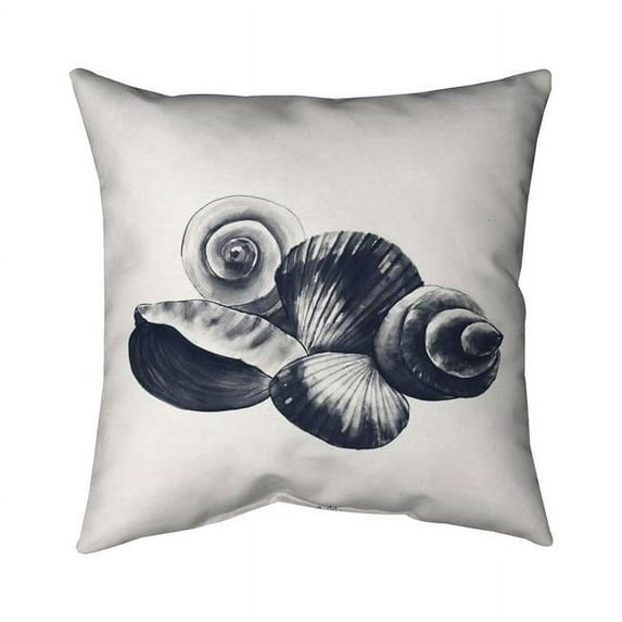 18 x 18 in. Blue Seaside Shells-Double Sided Print Indoor Pillow