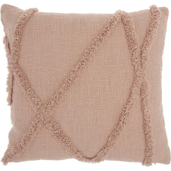 18 x 18 in. Boho Chic Blush Pink Textured Lines Throw Pillow