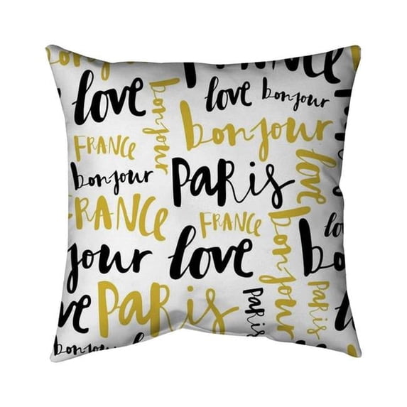 18 x 18 in. Bonjour Paris-Double Sided Print Outdoor Pillow Cover
