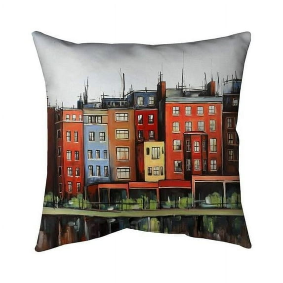 18 x 18 in. Boston Fall Colors Buildings-Double Sided Print Indoor Pillow