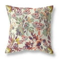thumbnail image 1 of 18 x 18 in. Broad Cloth Floral Throw Pillow, Green, Red & Yellow, 1 of 1