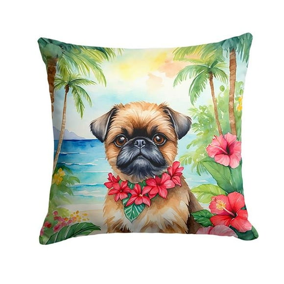 18 x 18 in. Brussels Griffon Luau Throw Pillow