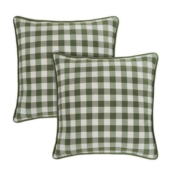 18 x 18 in. Buffalo Check Pillow Covers, Sage