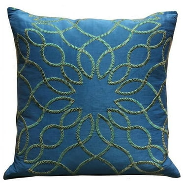 18 x 18 in. Calico Island Blue & Green Geometric Luxury Throw Pillow