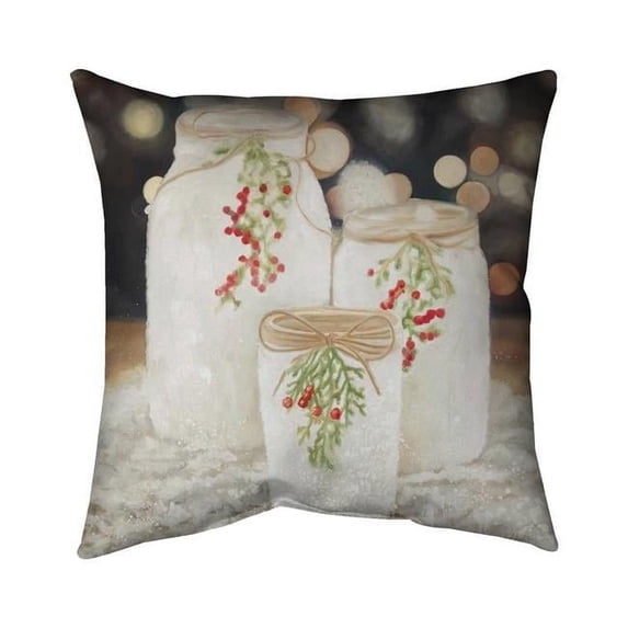 18 x 18 in. Christmas Candles-Double Sided Print Outdoor Pillow Cover