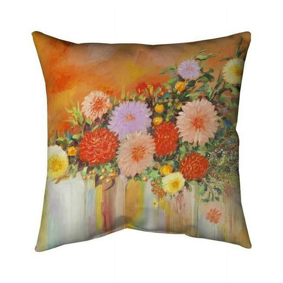 18 x 18 in. Colorful Abstract Flowers-Double Sided Print Indoor Pillow