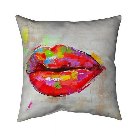 18 x 18 in. Colorful Lips-Double Sided Print Outdoor Pillow Cover