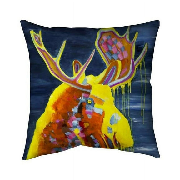 18 x 18 in. Colorful Moose-Double Sided Print Indoor Pillow