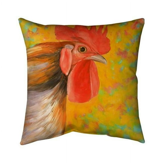 18 x 18 in. Colorful Rooster-Double Sided Print Indoor Pillow