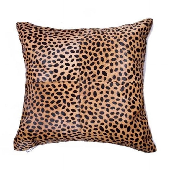 18 x 18 in. Cowhide Pillow - Cheetah