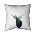 thumbnail image 1 of 18 x 18 in. Deer Head with Green Landscape Shape-Double Sided Print Indoor Pillow, 1 of 1