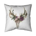 thumbnail image 1 of 18 x 18 in. Deer Skull with Flowers-Double Sided Print Indoor Pillow Cover, 1 of 1