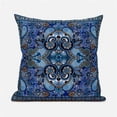 thumbnail image 1 of 18 x 18 in. Floral Paisley Broadcloth Indoor & Outdoor Zippered Pillow - Blue, Orange & Turquoise, 1 of 1