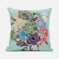 thumbnail image 1 of 18 x 18 in. Friendship Bouquet Suede Blown & Closed Pillow - Mint, Brown & Green, 1 of 1