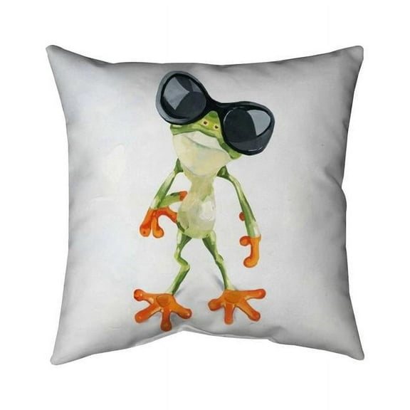 18 x 18 in. Funny Frog with Sunglasses-Double Sided Print Indoor Pillow