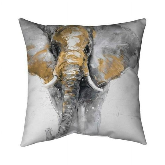 18 x 18 in. Golden Elephant-Double Sided Print Indoor Pillow Cover