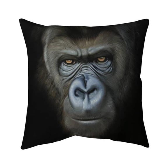 18 x 18 in. Gorilla Face-Double Sided Print Indoor Pillow