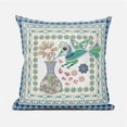 thumbnail image 1 of 18 x 18 in. Green & Yellow Peacock Broadcloth Floral Zippered Pillow, 1 of 1