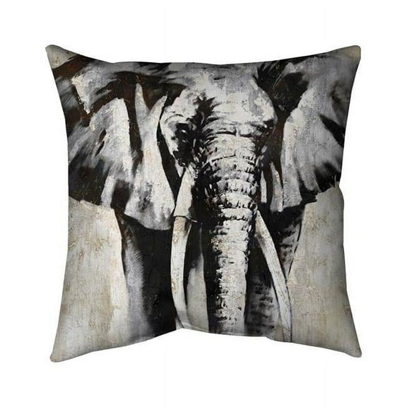 18 x 18 in. Greyscale Elephant-Double Sided Print Indoor Pillow