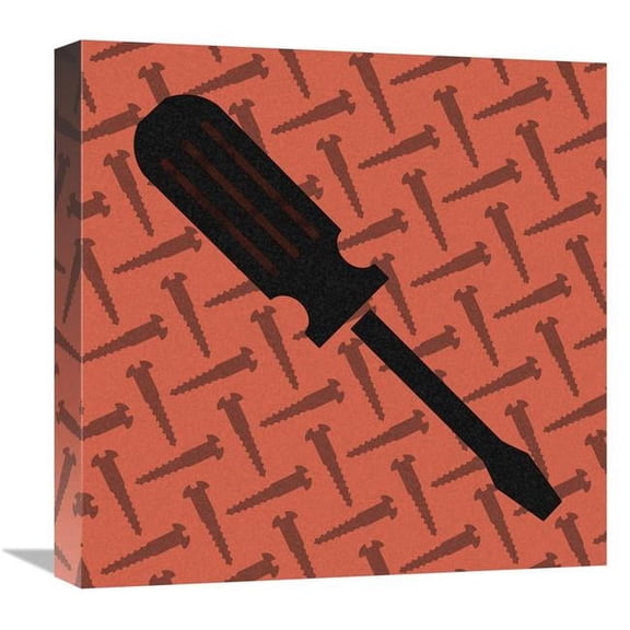 18 x 18 in. Hand Tools - Flathead Screwdriver & Screws Art Print - BG.Studio