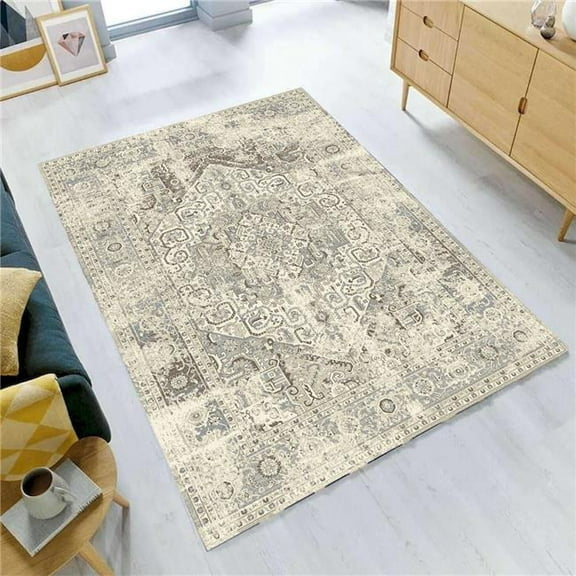 18 x 18 in. Heirloom Beige Patterned Rectangle Area Rug