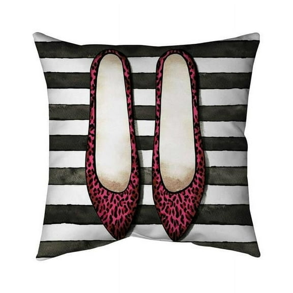 18 x 18 in. Leopard Pink Shoes-Double Sided Print Indoor Pillow