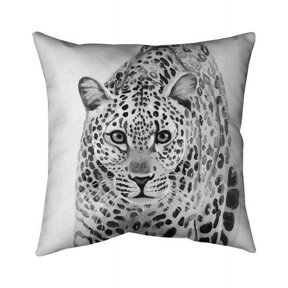 18 x 18 in. Leopard Ready to Attack-Double Sided Print Indoor Pillow