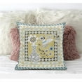 thumbnail image 1 of 18 x 18 in. Love Your Vase Peacock Suede Zippered Pillow with Insert - Dark Beige & White, 1 of 1