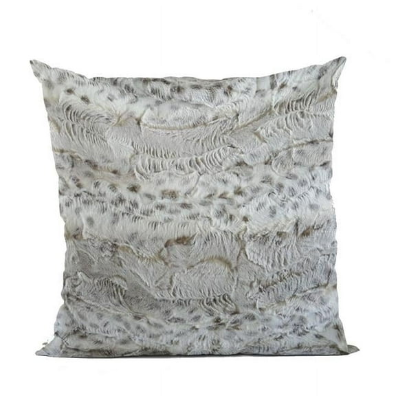 18 x 18 in. Lynx Animal Faux Fur Luxury Throw Pillow, Taupe