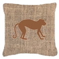thumbnail image 1 of 18 x 18 in. Monkey Burlap And Brown Indoor & Outdoor Fabric Decorative Pillow, 1 of 1