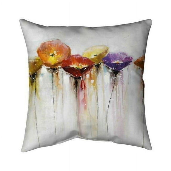18 x 18 in. Multiple Colorful Abstract Flowers-Double Sided Print Indoor Pillow