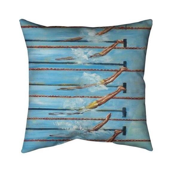 18 x 18 in. Olympic Swimmers-Double Sided Print Indoor Pillow