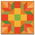 thumbnail image 1 of 18 x 18 in. Orange Quilt Vintage Metal Sign, 1 of 1