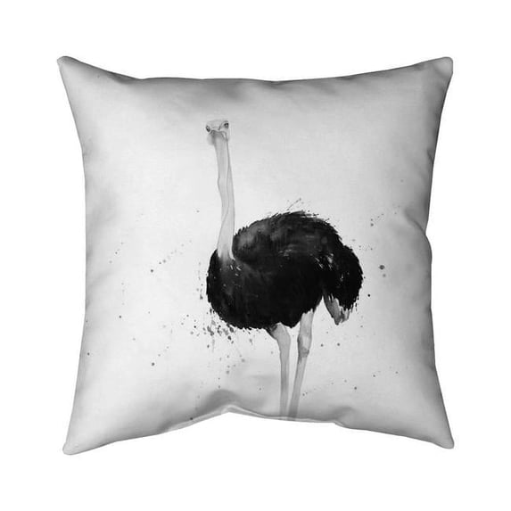 18 x 18 in. Ostrich In Watercolor-Double Sided Print Indoor Pillow