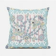 thumbnail image 1 of 18 x 18 in. Peacock Broadcloth Floral Zippered Pillow, Blue & Yellow, 1 of 1