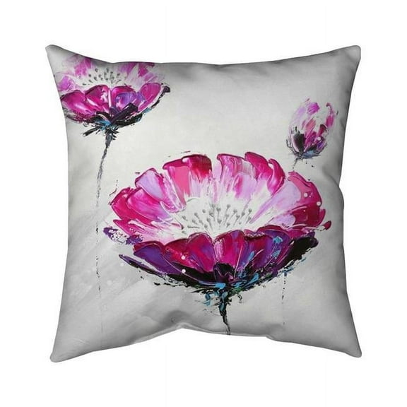 18 x 18 in. Pink Wild Flowers-Double Sided Print Indoor Pillow Cover