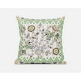 thumbnail image 1 of 18 x 18 in. Pond Peacock Broadcloth Indoor & Outdoor Zippered Pillow - White, Green & Yellow, 1 of 1
