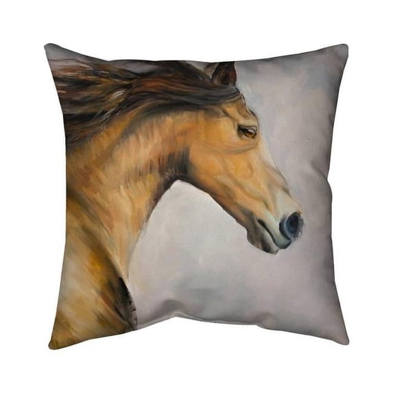 18 x 18 in. Proud Steed with His Mane in the Wind-Double Sided Print Outdoor Pillow Cover