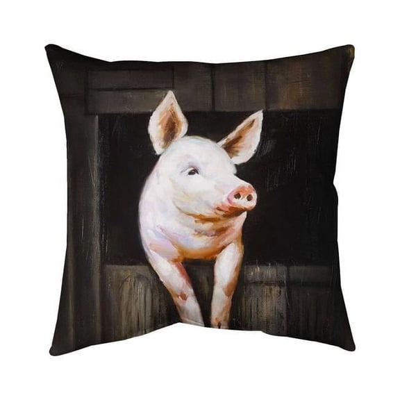 18 x 18 in. Smiling Pig-Double Sided Print Indoor Pillow