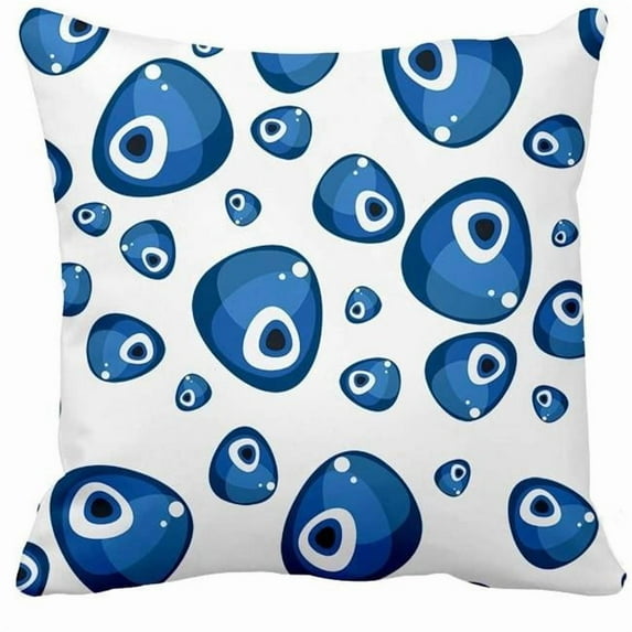 18 x 18 in. Square Indoor & Outdoor Throw Pillow with Cover, Blue Eye Amulet