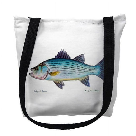 18 x 18 in. Striped Bass on White Tote Bag - Large